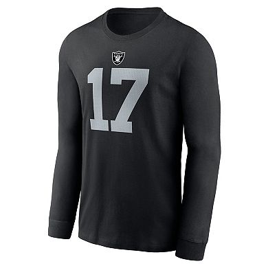 Men's Nike Davante Adams Black Las Vegas Raiders Player Name & Number Long Sleeve T-Shirt