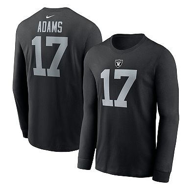 Men's Nike Davante Adams Black Las Vegas Raiders Player Name & Number Long Sleeve T-Shirt