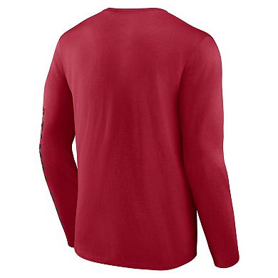 Men's Fanatics Branded  Red Tampa Bay Buccaneers Helmet Platform Long Sleeve T-Shirt