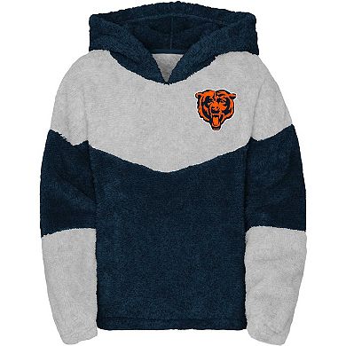 Girls Youth Navy Chicago Bears Ready Set Play Teddy Fleece Pullover Hoodie