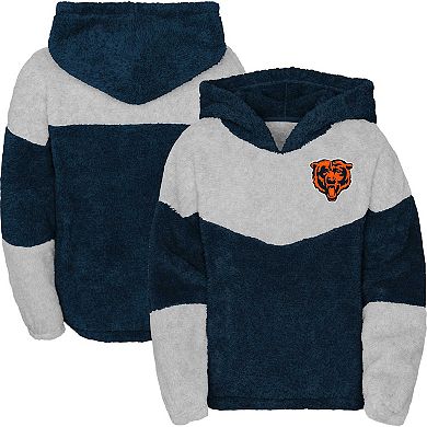 Girls Youth Navy Chicago Bears Ready Set Play Teddy Fleece Pullover Hoodie