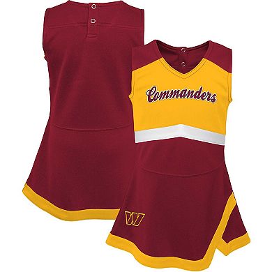 Girls Infant Burgundy Washington Commanders Cheer Captain Jumper Dress