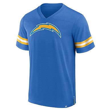 Men's Fanatics Branded  Powder Blue Los Angeles Chargers Jersey Tackle V-Neck T-Shirt