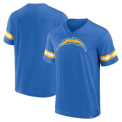 Men's Fanatics Branded  Powder Blue Los Angeles Chargers Jersey Tackle V-Neck T-Shirt