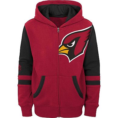 Youth Cardinal Arizona Cardinals Colorblock Full-Zip Hoodie