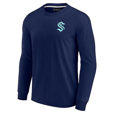 Unisex Fanatics Signature Deep Sea Blue Seattle Kraken Super Soft Long Sleeve T-Shirt