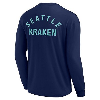 Unisex Fanatics Signature Deep Sea Blue Seattle Kraken Super Soft Long Sleeve T-Shirt