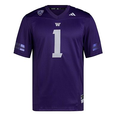 Men's adidas #1 Purple Washington Huskies Premier Football Jersey