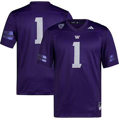 Men's adidas #1 Purple Washington Huskies Premier Football Jersey