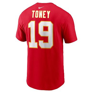 Men's Nike Kadarius Toney Red Kansas City Chiefs Player Name & Number T-Shirt