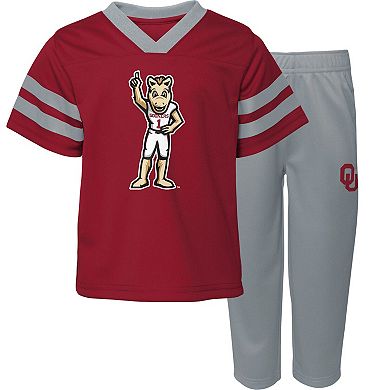 Infant Crimson Oklahoma Sooners Two-Piece Red Zone Jersey & Pants Set