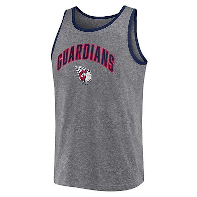Men's Profile Heather Charcoal Cleveland Guardians Big & Tall Arch Over Logo Tank Top