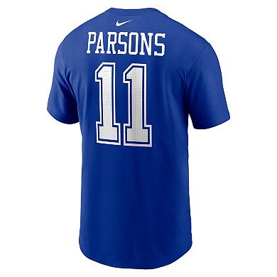 Men's Nike Micah Parsons  Royal Dallas Cowboys  Player Name & Number T-Shirt