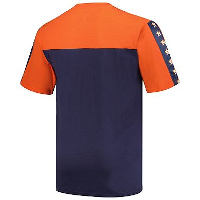 Men's Profile Orange/Navy Houston Astros Big & Tall Yoke Knit T-Shirt