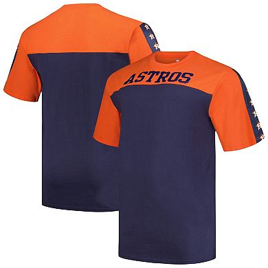 Men's Profile Orange/Navy Houston Astros Big & Tall Yoke Knit T-Shirt
