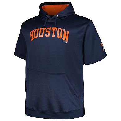 Men's Profile Navy Houston Astros Big & Tall Contrast Short Sleeve Pullover Hoodie