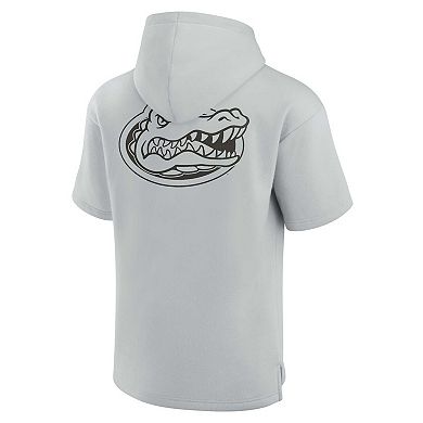 Unisex Fanatics Signature Gray Florida Gators Super Soft Fleece Short Sleeve Pullover Hoodie