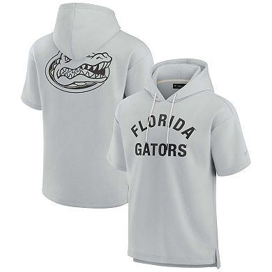 Unisex Fanatics Signature Gray Florida Gators Super Soft Fleece Short Sleeve Pullover Hoodie