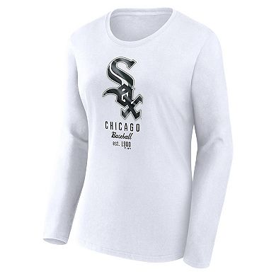 Women's Fanatics Branded  White Chicago White Sox Long Sleeve T-Shirt
