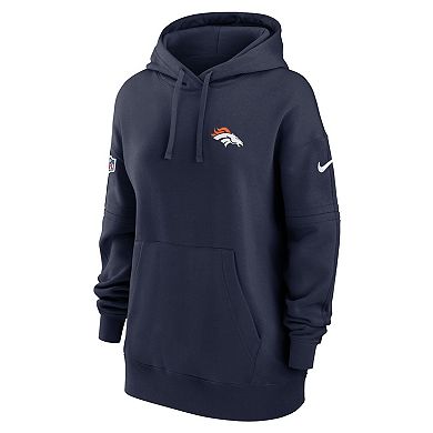 Women's Nike Navy Denver Broncos 2023 Sideline Club Fleece Pullover Hoodie