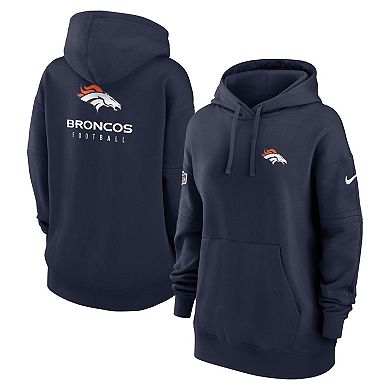 Women's Nike Navy Denver Broncos 2023 Sideline Club Fleece Pullover Hoodie