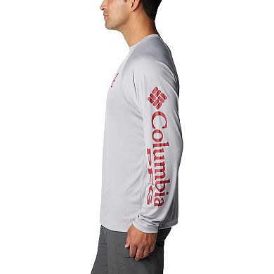 Men's Columbia Gray Alabama Crimson Tide Terminal Tackle Omni-Shade Raglan Long Sleeve T-Shirt