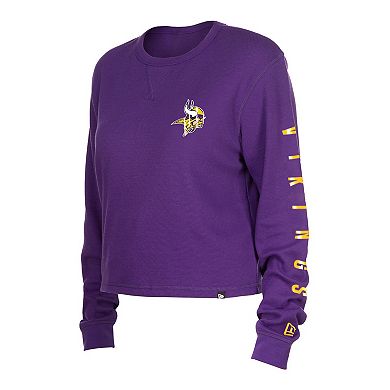 Women's New Era  Purple Minnesota Vikings Thermal Crop Long Sleeve T-Shirt