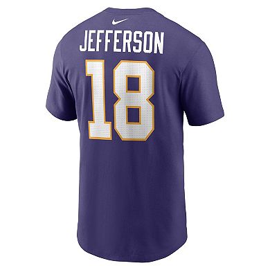 Men's Nike Justin Jefferson Purple Minnesota Vikings Classic Player Name & Number T-Shirt