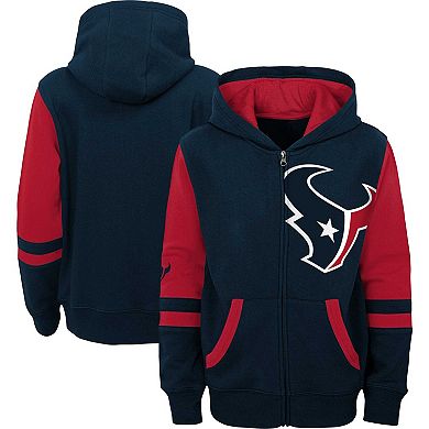 Preschool  Navy Houston Texans Stadium Color Block Full-Zip Hoodie