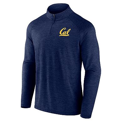 Men's Fanatics Branded  Navy Cal Bears Primary Logo Raglan Quarter-Zip Top