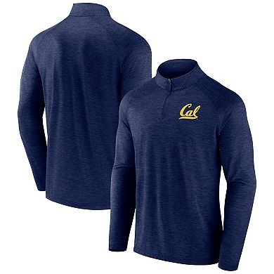 Men's Fanatics Branded  Navy Cal Bears Primary Logo Raglan Quarter-Zip Top