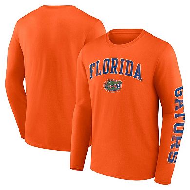 Men's Fanatics Branded Orange Florida Gators Distressed Arch Over Logo Long Sleeve T-Shirt