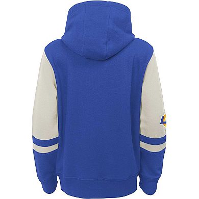 Youth Royal Los Angeles Rams Colorblock Full-Zip Hoodie