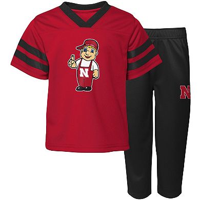 Infant Scarlet Nebraska Huskers Two-Piece Red Zone Jersey & Pants Set