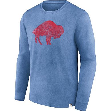 Men's Fanatics Branded  Heather Royal Buffalo Bills Washed Primary Long Sleeve T-Shirt
