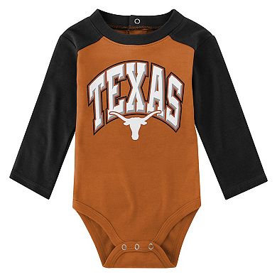 Infant Black Texas Longhorns Rookie Of The Year Long Sleeve Bodysuit and Pants Set