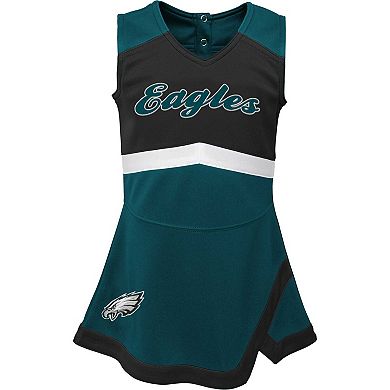 Girls Infant Green Philadelphia Eagles Cheer Captain Jumper Dress