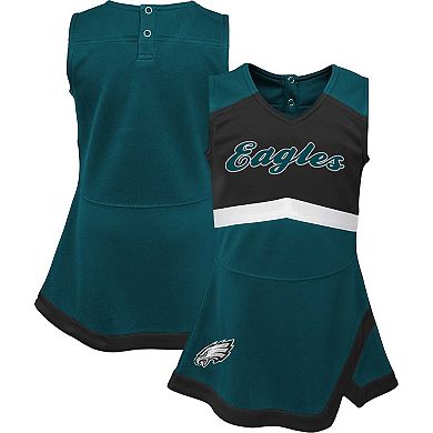 Girls Infant Green Philadelphia Eagles Cheer Captain Jumper Dress