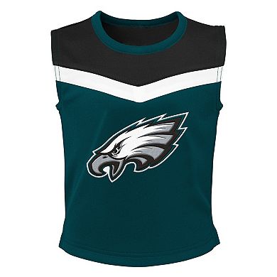 Girls Youth Midnight Green Philadelphia Eagles Spirit Two-Piece Cheerleader Set