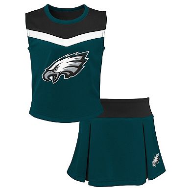 Girls Youth Midnight Green Philadelphia Eagles Spirit Two-Piece Cheerleader Set