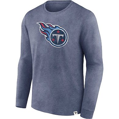 Men's Fanatics Branded  Heather Navy Tennessee Titans Washed Primary Long Sleeve T-Shirt