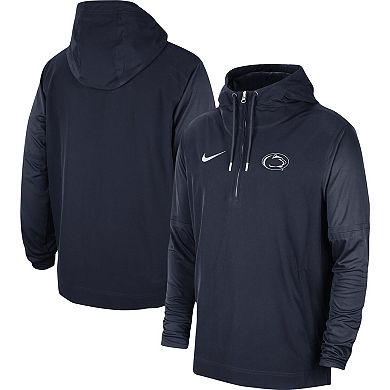 Men's Nike Navy Penn State Nittany Lions 2023 Coach Half-Zip Hooded Jacket