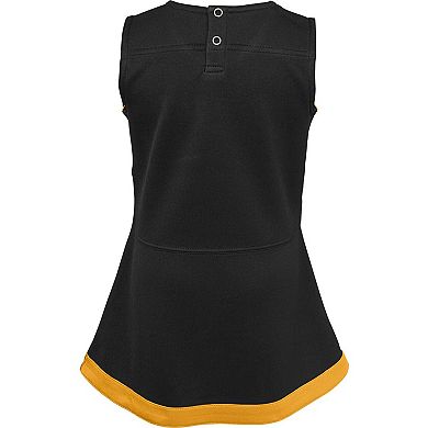 Girls Infant Black Pittsburgh Steelers Cheer Captain Jumper Dress