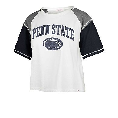 Women's '47 White Penn State Nittany Lions Serenity Gia Cropped T-Shirt