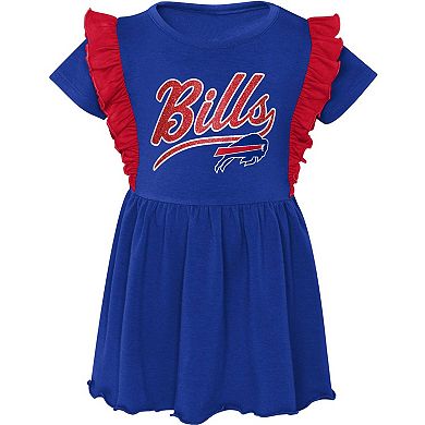 Girls Toddler Royal Buffalo Bills Too Cute Tri-Blend Short Sleeve Dress