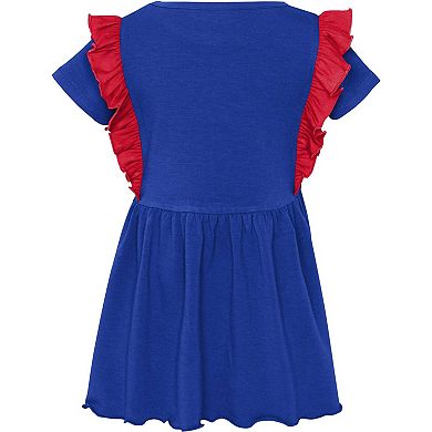 Girls Toddler Royal Buffalo Bills Too Cute Tri-Blend Short Sleeve Dress