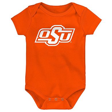 Newborn & Infant Orange/Black/Heather Gray Oklahoma State Cowboys 3-Pack Born To Be Bodysuit Set
