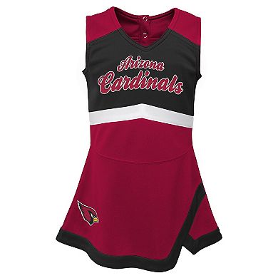 Girls Toddler Cardinal Arizona Cardinals Two-Piece Cheer Captain Jumper Dress & Bloomers Set