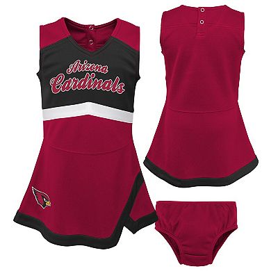 Girls Toddler Cardinal Arizona Cardinals Two-Piece Cheer Captain Jumper Dress & Bloomers Set