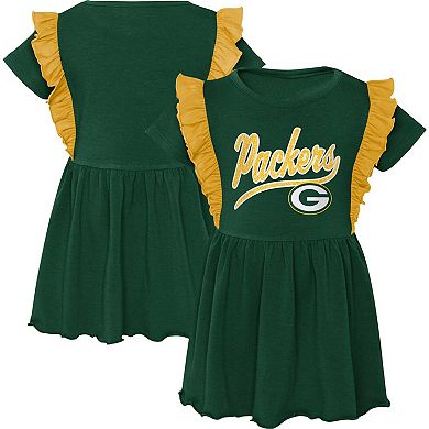 Girls Preschool Green Green Bay Packers Too Cute Tri-Blend Dress